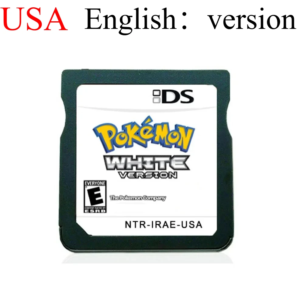 خرطوشة ألعاب الفيديو DS الإنجليزية الأمريكية (إصدار بطاقة الذاكرة R4) HeartGold SoulSilver أسود أبيض لـ NDS/2DS/3DS/NDSL