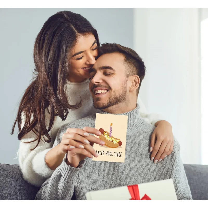 Tarjeta de aniversario divertida marido novio, 4x6 cumpleaños travieso del día de San Valentín con sobre, esposa, Boyfrie