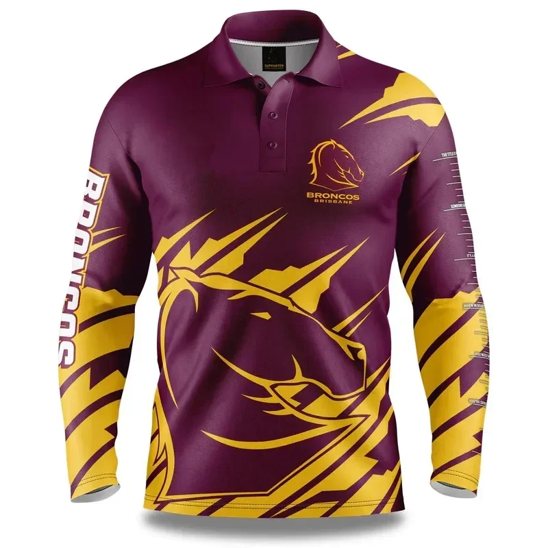 2024 Panthers NSW Blues Maroons Storm Cowboys Tigers Sharks Raiders Rabbitohs Roosters Broncos Fishing Men Clothing Polo