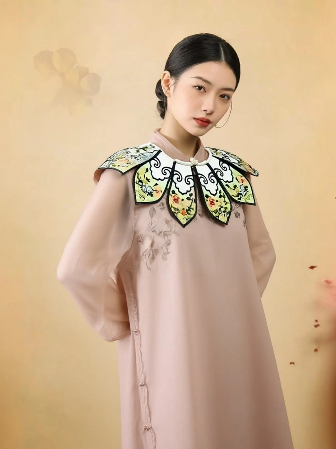 new-chinese-sle-embroidered-awl-women's-fake-collar-oulder-decoration-petal-cloud-oulder-rectangular-warmth-plant-floral