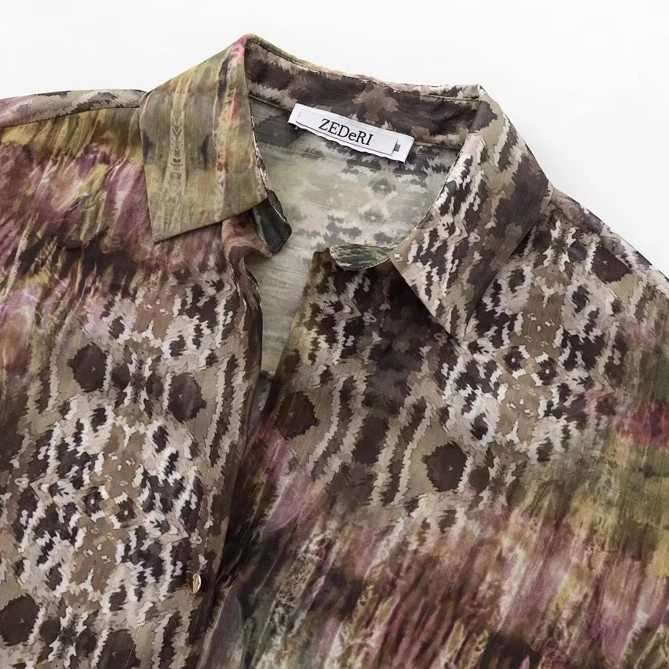 Csa de Mujer JNLEAOG con Estampado Metálico, Estilo Otoñal, Moda Urbana, Poliéster, Manga Larga, Blusa para Chicas, No se ...