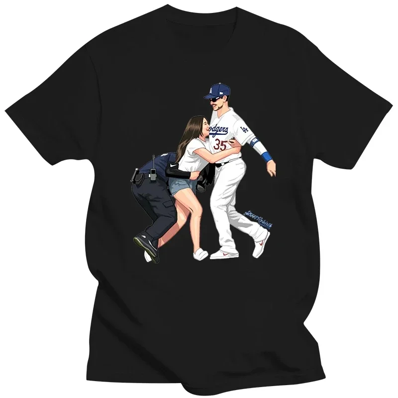 다저스 벨린저 티셔츠, 신상 패션, 여름 만화, 멋진 재미있는 손으로 그린 코튼 라 선물