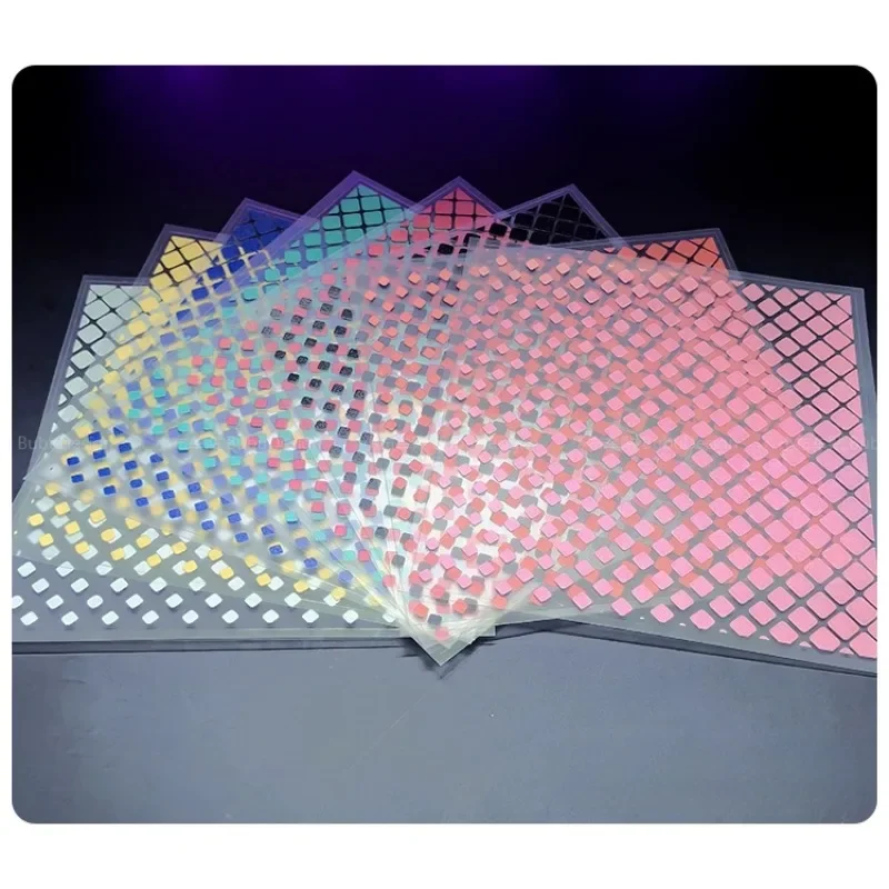 Gradient Pixel Square Vinyl Sticker, Waterproof Colorful Decal for Road Bike Frame, Bicycle Car Laptop Decoration