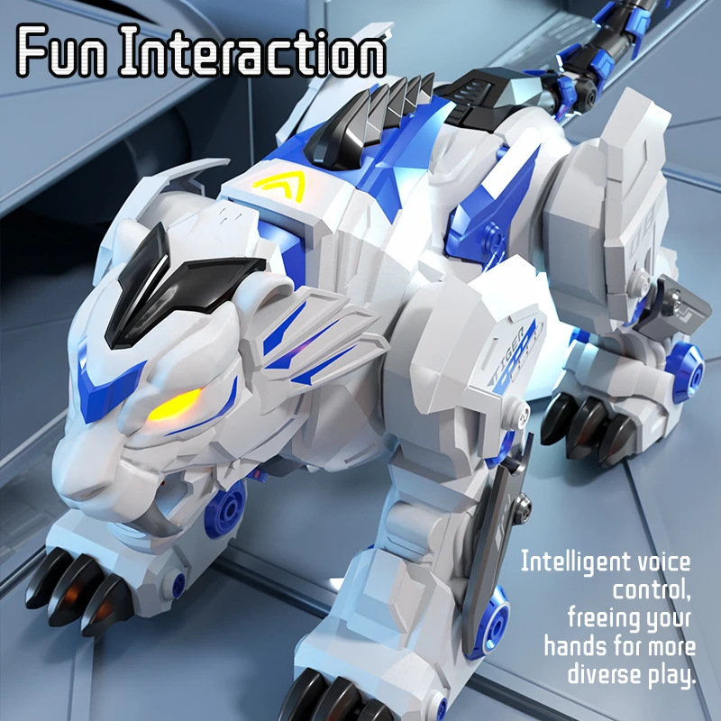 

Smart Mechanical Tiger Robot Toy Touch Gesture Sensing Cross-Border Dancing Stunt Gift For Kid Voice Control RC Robot Tiger Gift