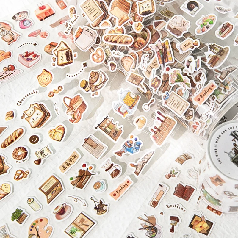 Mr. Paper KPOP Cute Masking Tape 200cm/roll Kawaii Cartoon Food Cutting Model Tape Home Handbooks DIY Decorative Gifts view 3