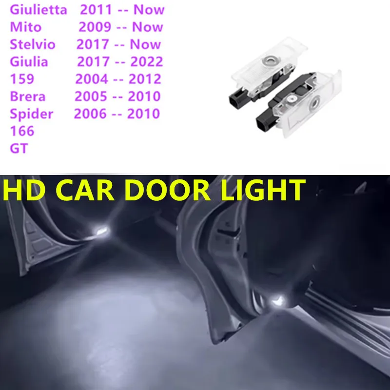 LED Car Door Welcome Light Laser Projector Logo Ghost shadow For Alfa Romeo Giulia 952 Tonale Mito Stelvio 949 Spider 159 166 GT