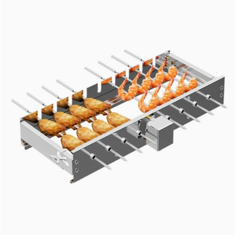 Qwinn Fully Automatic BBQ Flip Rack Adjustable Width Rolling BBQ String Machine 5V Can Connect To Power Bank AC/DC