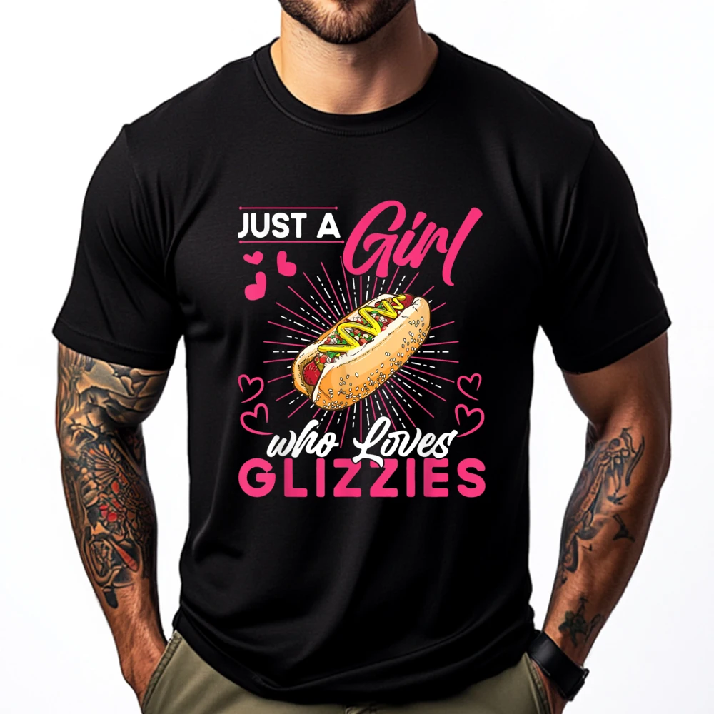 Just A Girl That Loves Glizzies Funny Big Glizzy Gobbler White Graphic Tee Funny Gifts Gift