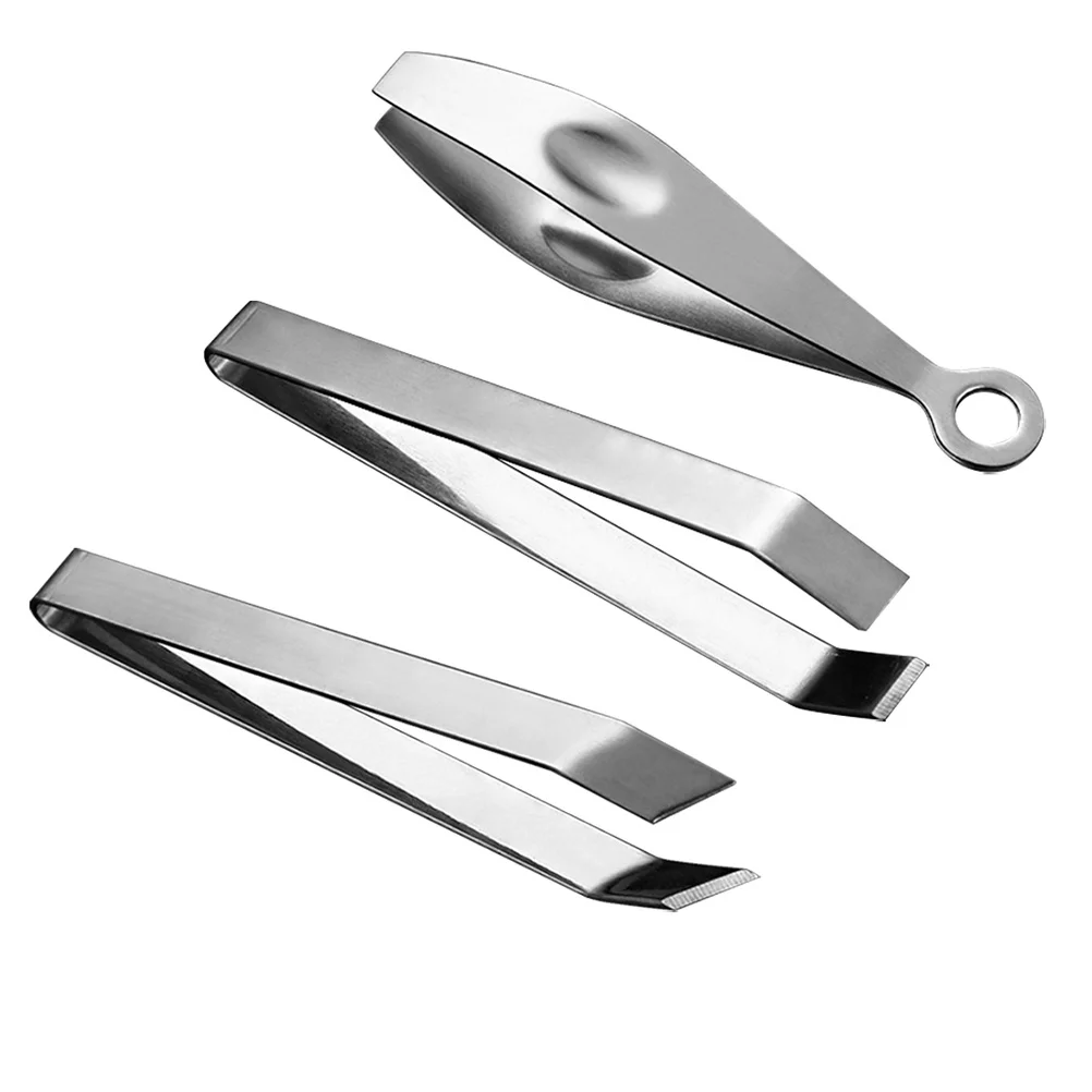 3 Pcs Stainless Steel Poultry Hair Tweezers Fish Bone Removal Clip Kitchen Tool Efficient Safe Quick Preparation