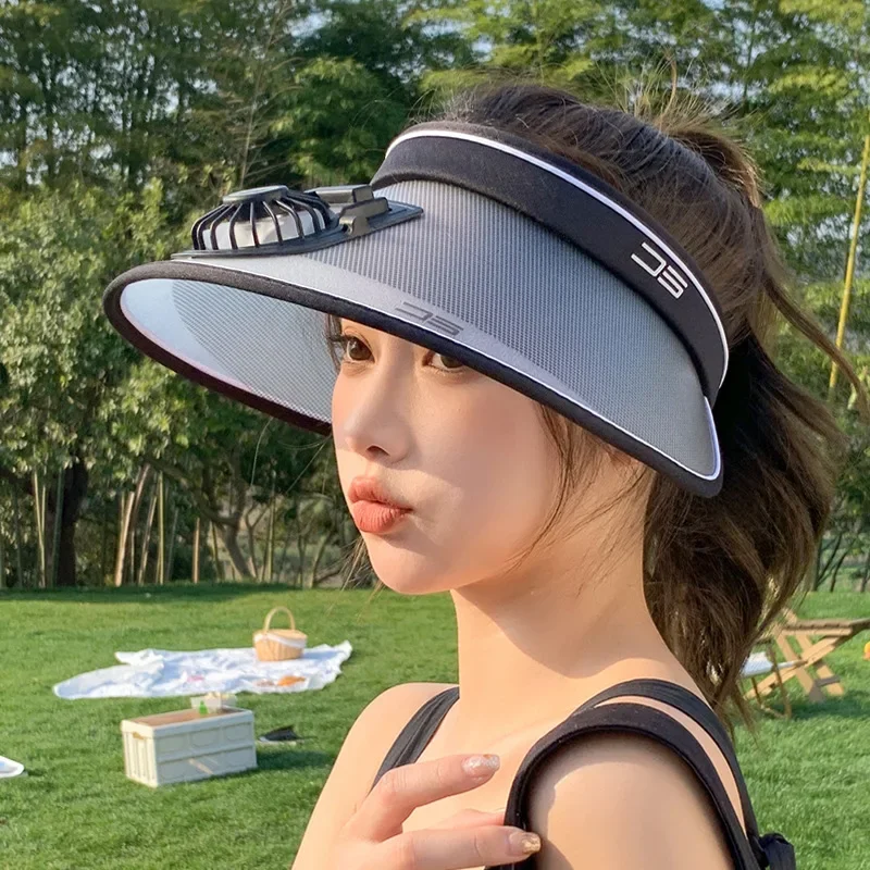 

Шляпа от солнца, вентилятор с питанием от USB-зарядки, регулируемые солнцезащитные вентиляторы для детей и взрослых с пустой крышей, летние вентиляторы для рыбалки на открытом воздухе, альпинизма