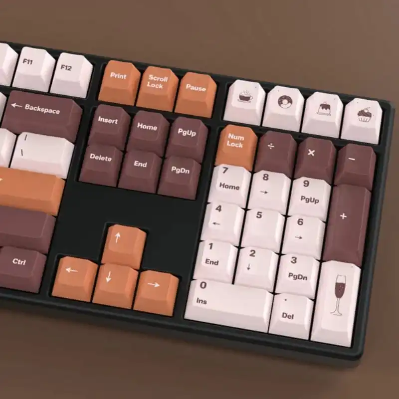 Low Tea Cherry Profile Keycaps, 155 teclas, Dye-Sublimação PBT para teclado mecânico