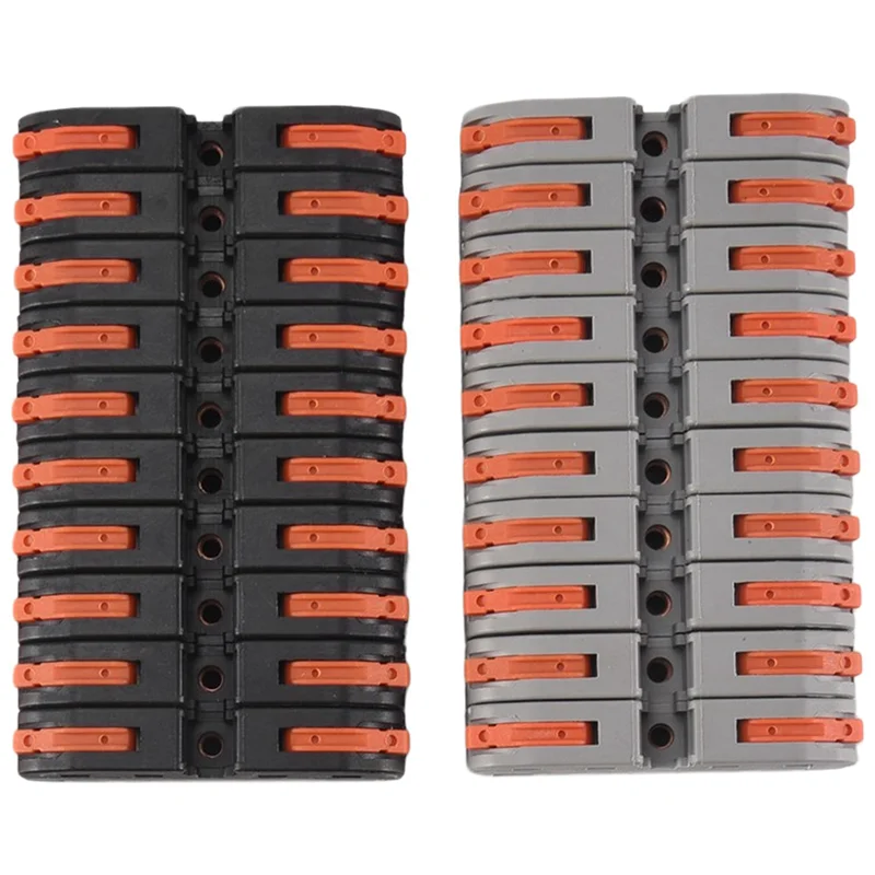 AA81-4X DIN Rail Terminal Blocks Kit, With Universal Compact Connectors, Connection Bar, Marker Strip, Screws, 28-12 AWG