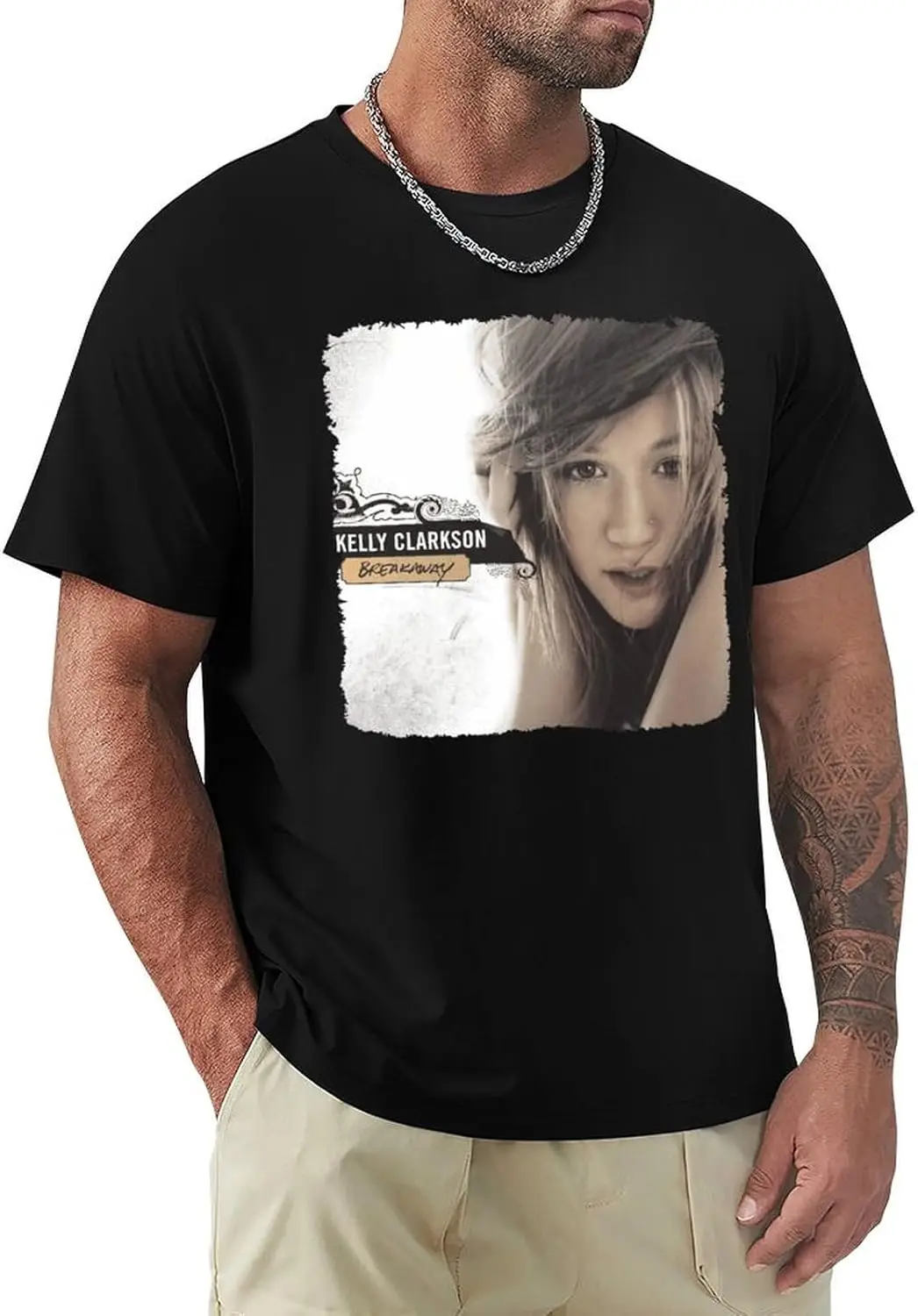 Kelly Music Clarkson T Shirt Men's Summer O-Neck Short Sleeve Tops for Mens and Womens