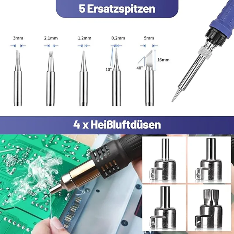 TopDirect 700 W Soldering Station 2-in-1 Hot Air Soldering Station LED Digital Display Welding Equipment Soldering Iron Tools