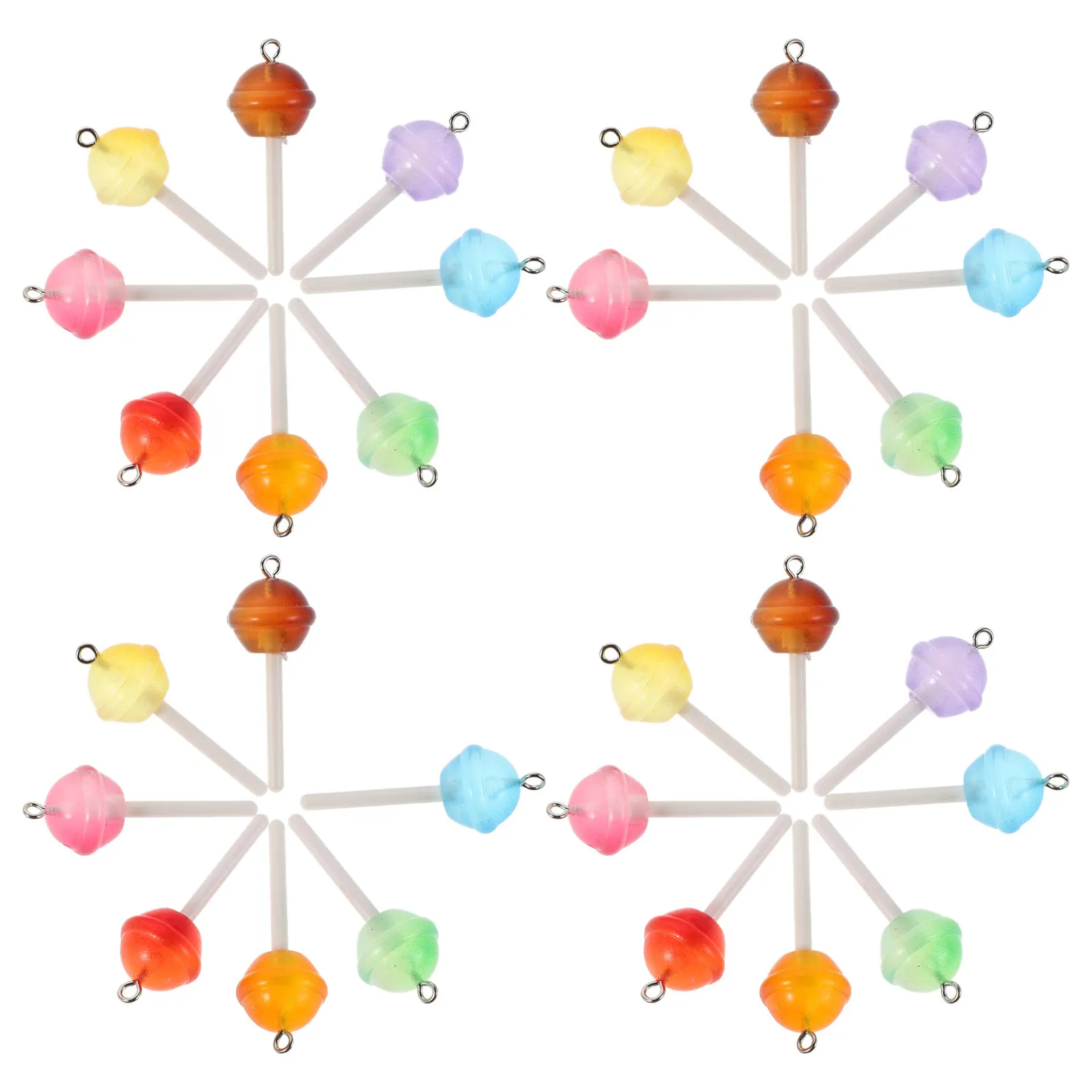 

30 шт. прозрачных подвесок-леденцов для рукоделия, полимерных кулонов в форме конфет для изготовления украшений, браслетов, серег, брелоков, подвесок для телефонов, милые и сладкие