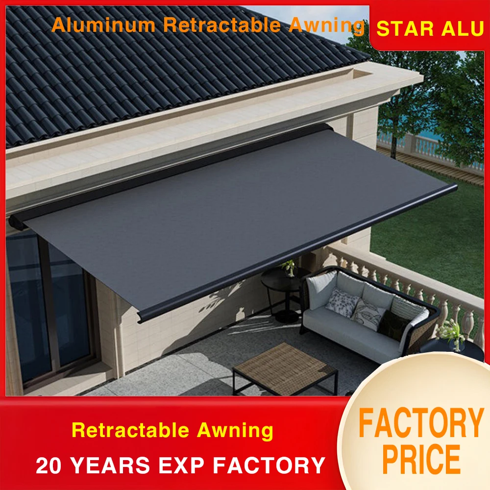Wholesale High-Quality Aluminum Pergola Awning – Waterproof Outdoor Folding Arm Sunshade with Easy Manual or Electric Control