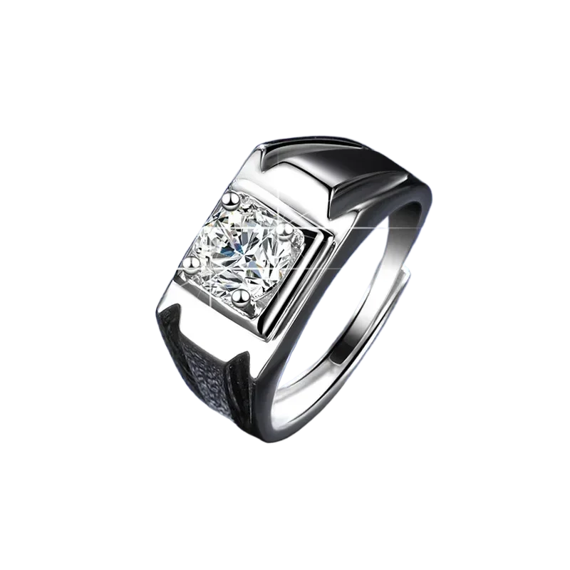 

Luxury Platinum PT950 Moissanite Rings for Men 1ct Diamonds Ring Jewelry Originales Certificados Wedding Rings