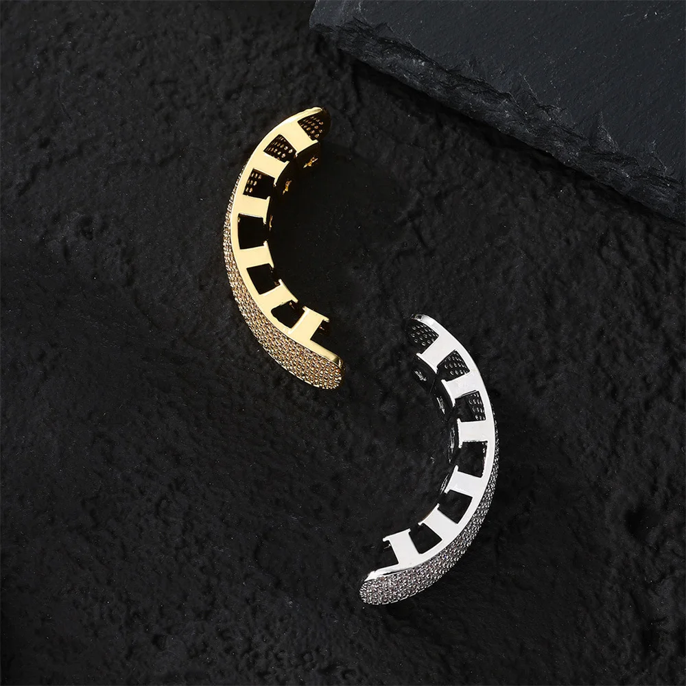 Anztilam One-Line Grillz Iced Out Grills Tooth Grill Men Women Hip Hop Caps Brass Fashion Jewelry Free Shipping