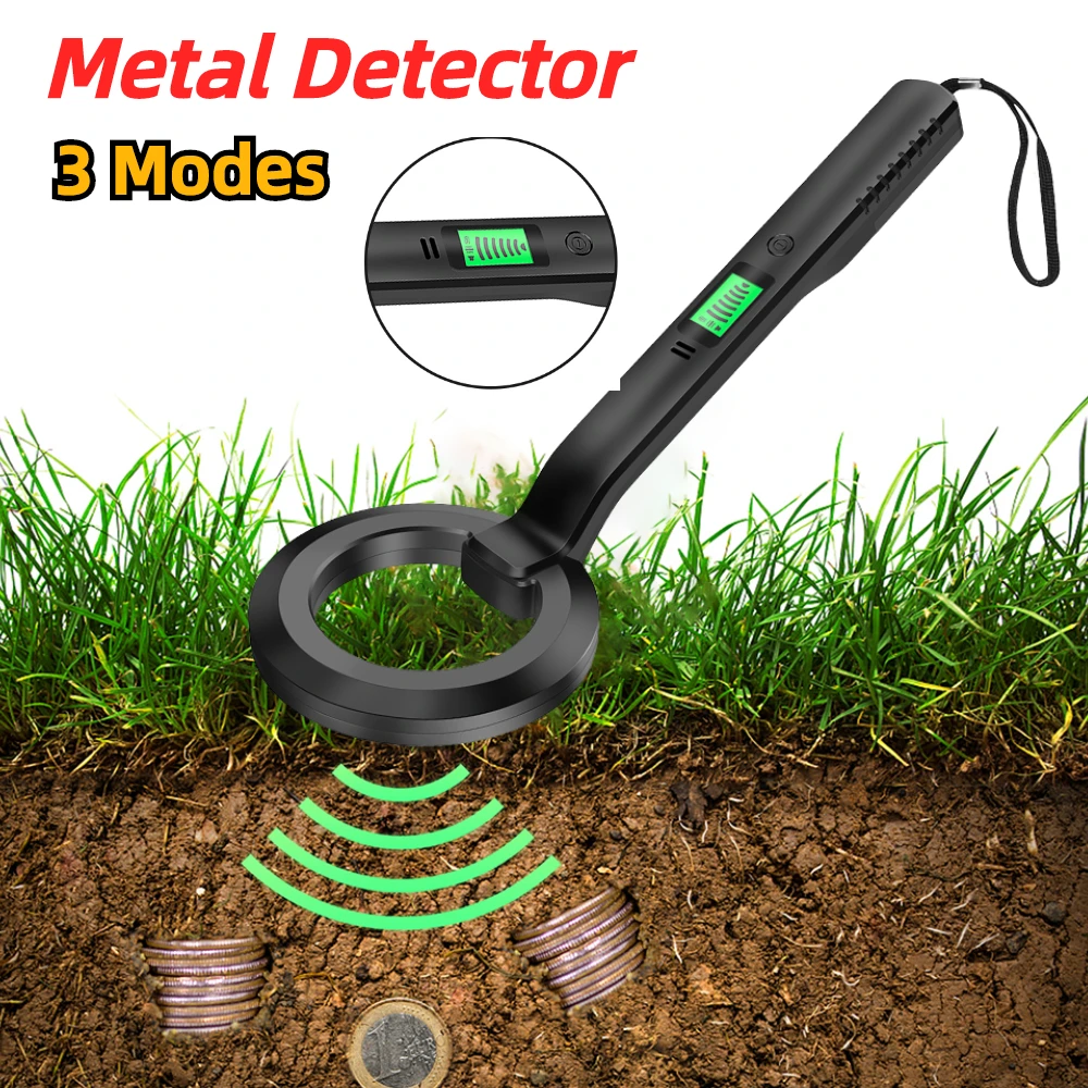 Handheld Metal Detect Tool 360°Scanning Metal Detector 3 Modes Metal Scanner Security Checker for Treasure Hunting Monitor Meter