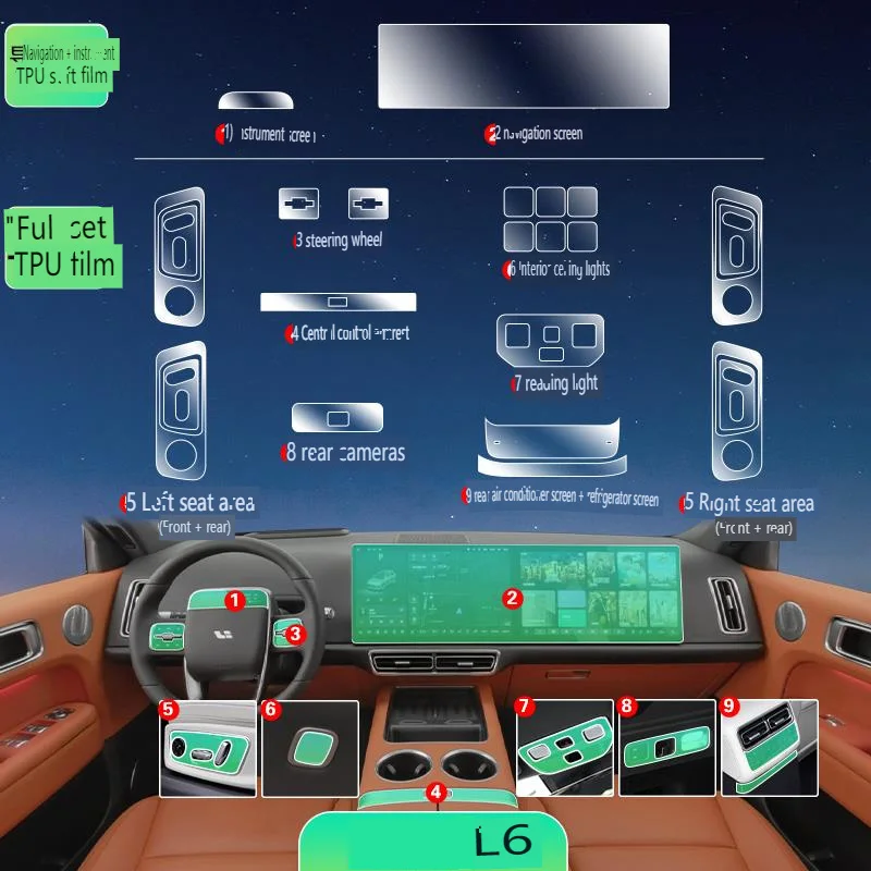

Tpu Transparent Film for 24 LEADINGIDEAL L6 Car Interior Sticker Console Dashboard Screen Protection Film Car Decor Accessories