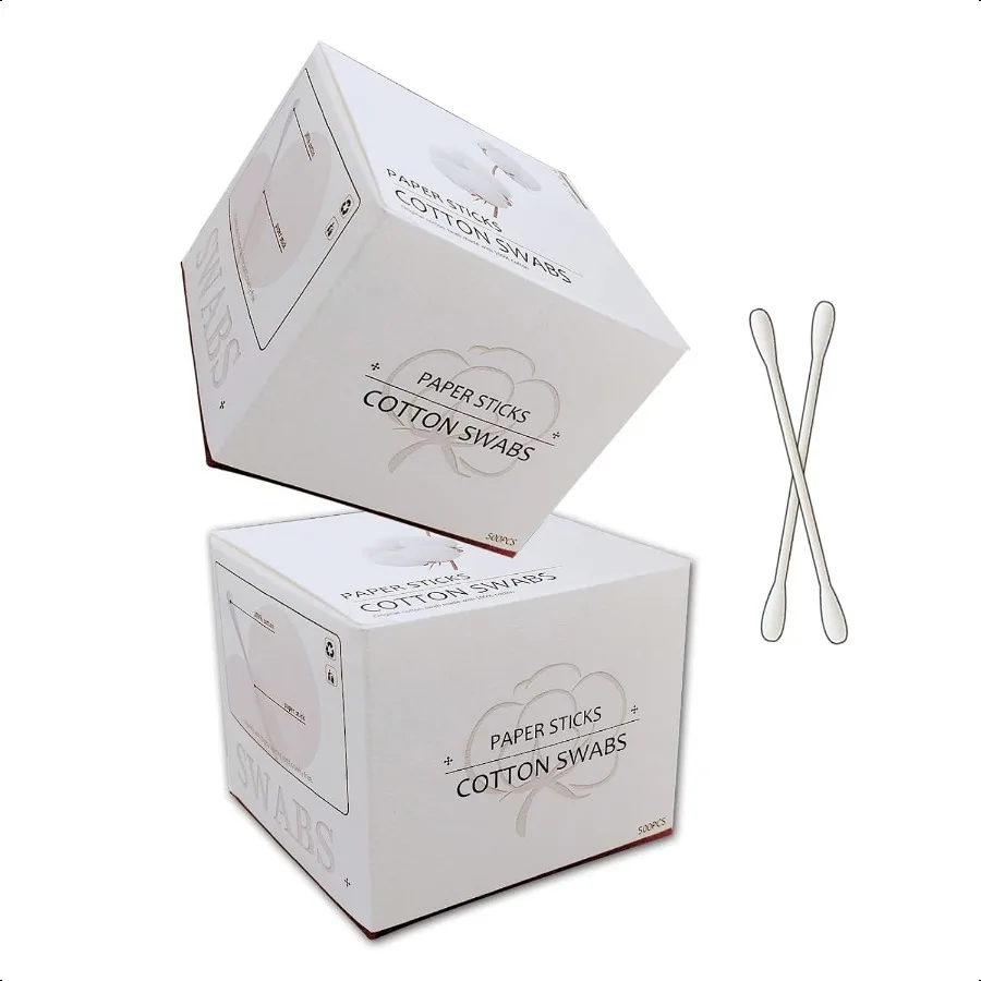 Natural Paper Cotton Swabs 1000ct Double Tips Cotton Buds for Personal Care