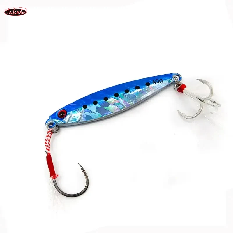 TAKEDO HG01 7g 10g 15g 20g Jigging-Köder Salzwasser-Angelköder Metall Slow Jig Tintenfisch-Köder mit Zwei Haken