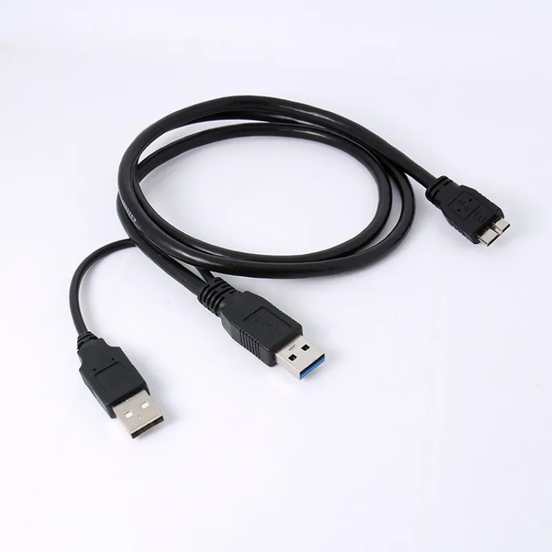 USB 3.0 Dual Power Y Shape 2 X Type A To Micro B High Speed Upto 5 Gbps Data Transfer Cable for External Hard Drives