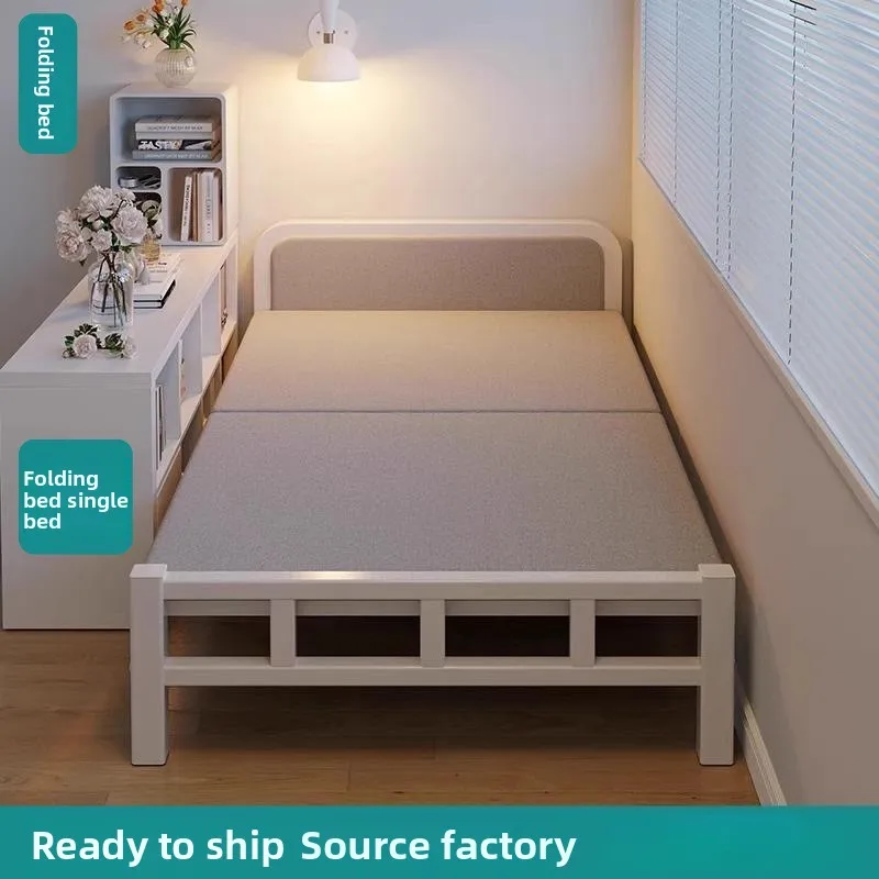Foldable Portable Single Bed Nap Bed Home Use Temporary Care Rental Housing Home Portable Multipurpose Camp Bed Bed Modern