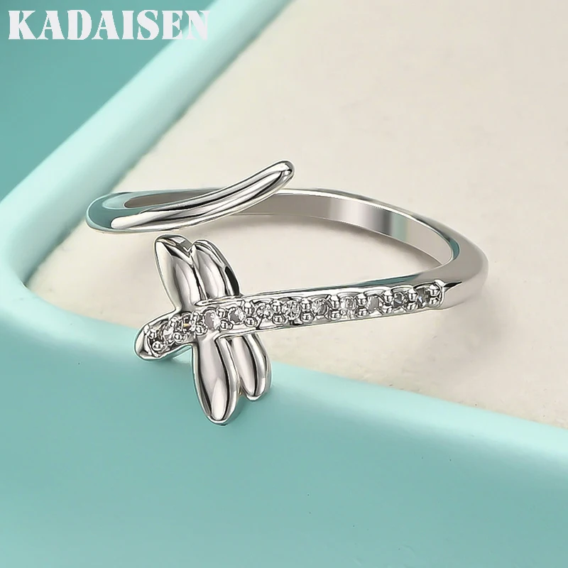 

925 Sterling Silver Dragonfly Ring For Women Fashion Wedding Party Charm Jewelry