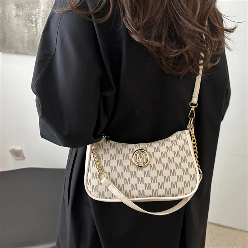

Fashion Vintage M Letter Handbag Shoulder Crossbody Bags for Women Tote Bag Wallet, Versatile Travel Purse,Secure Zipper Closure