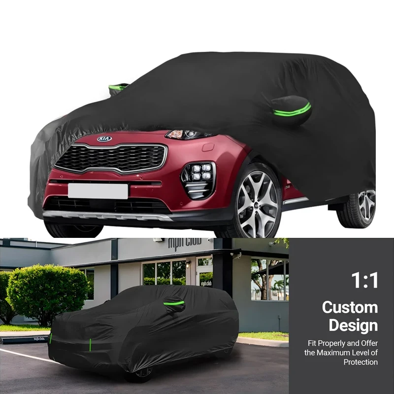 

Waterproof Car Cover For 2010-2024 Kia Sportage All Weather for Automobiles Windproof Snowproof Rain Hail Sun UV Protection
