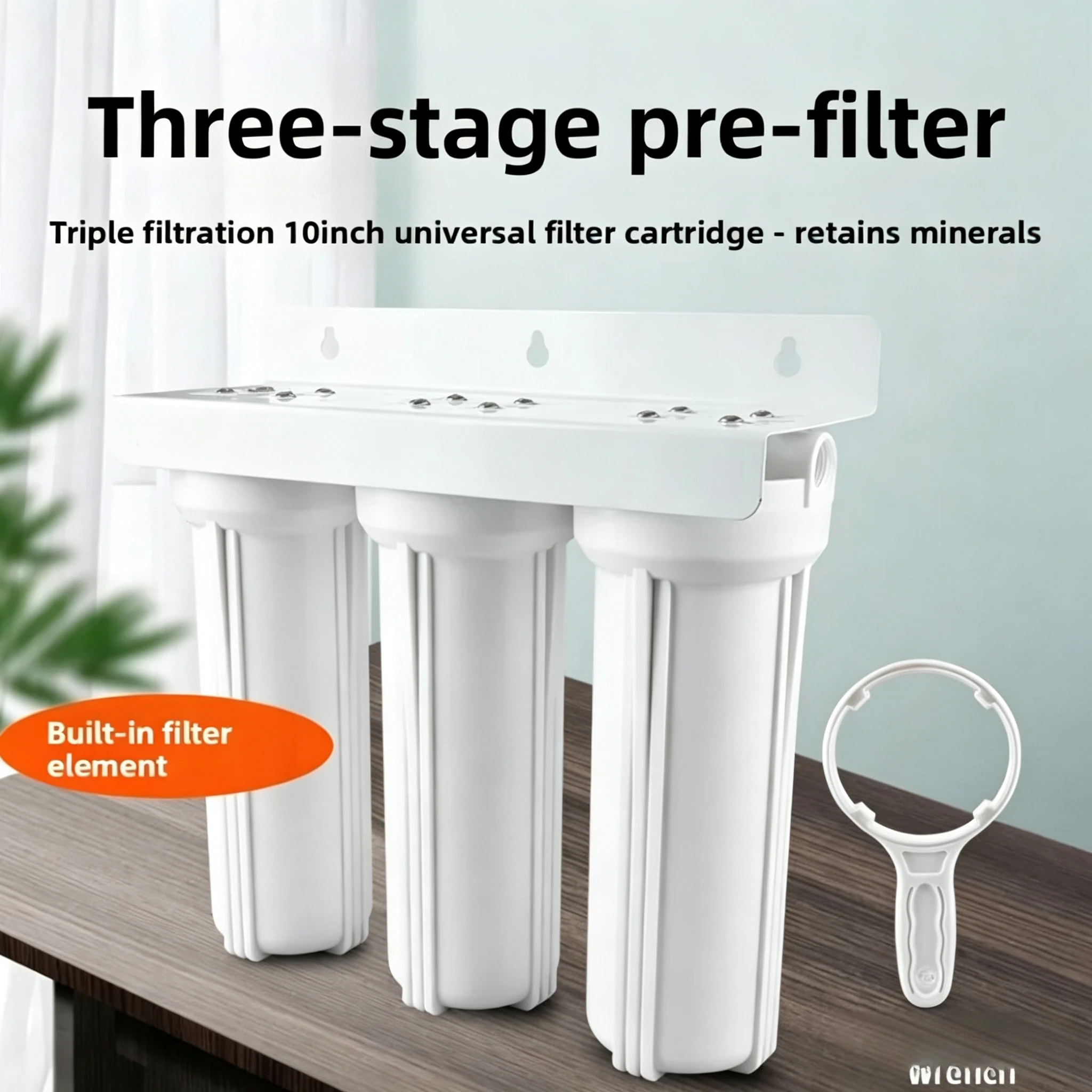 Universal 10in Clear Filter Bottle 2 & 3 Stage Household Tap Water Pre-filter Housing Kitchen Water Purifier Accessory