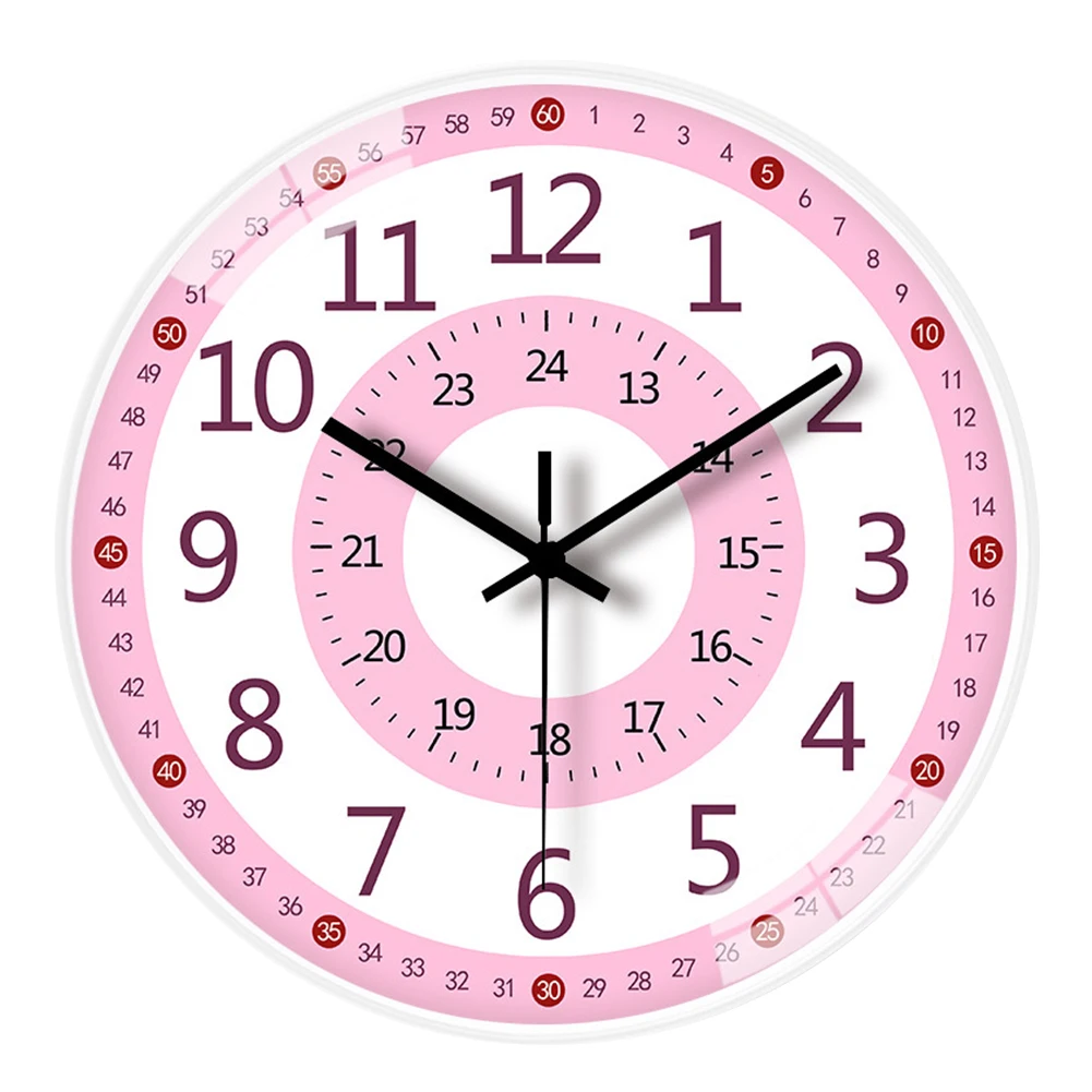 Small Digital 3d Cute Wall Clock Living Room Modern Children Round Wall Watch Noiseless Bedroom Horloge Murale Home Decoration