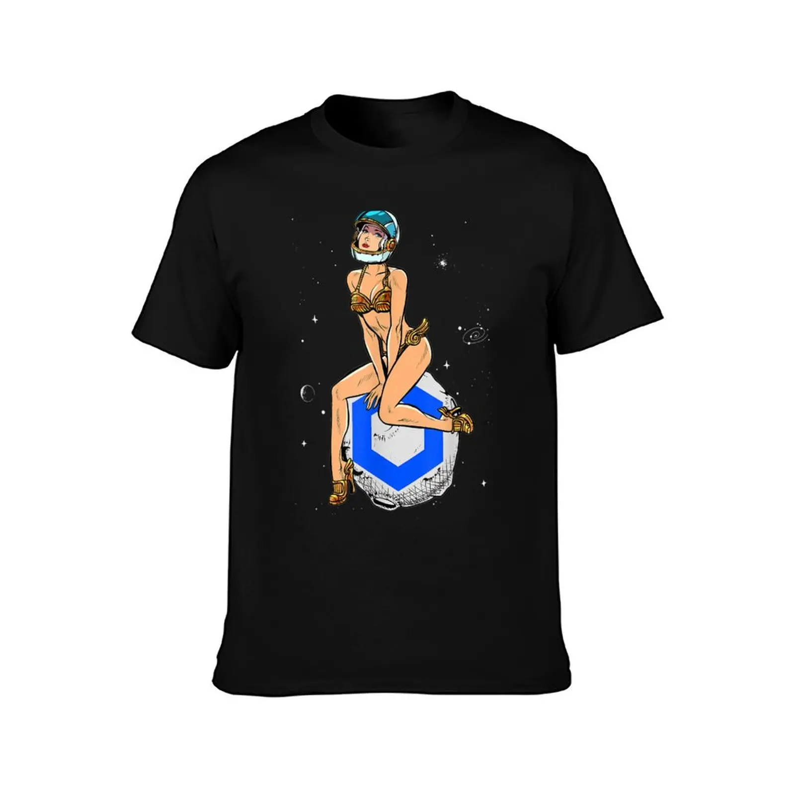 Chainlink - Cryptocurrency Pin-up Girl - Hodling Chainlink T-Shirt Casual All Match Tee Shirt for Men