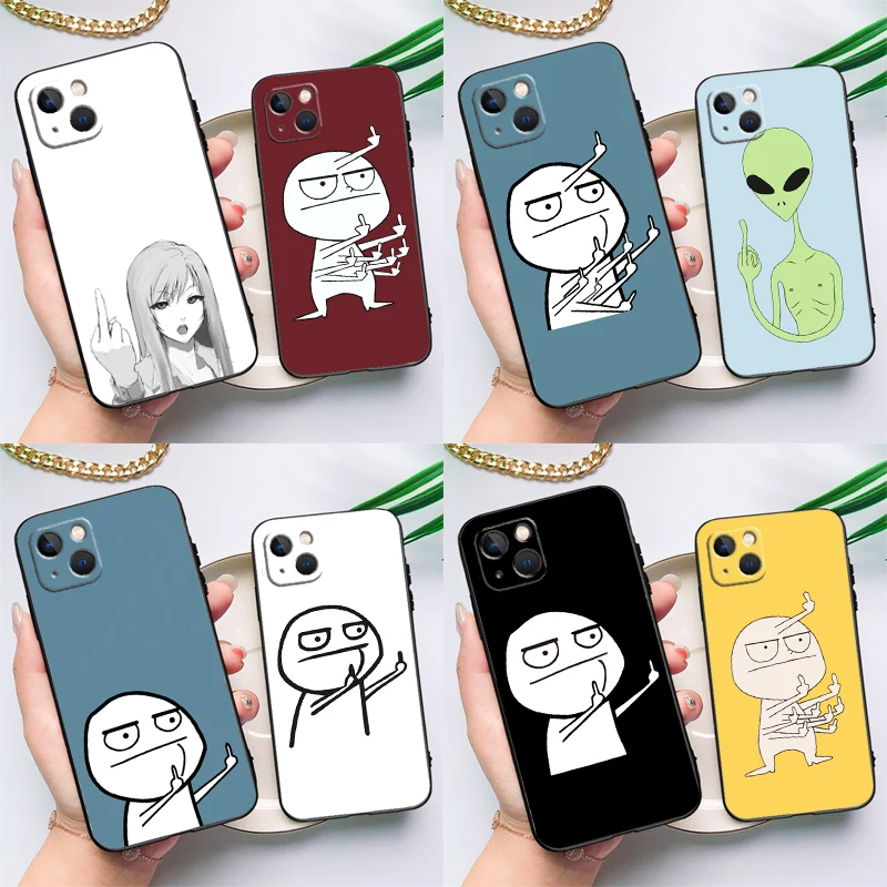 Funny Middle Finger Memes Phone Case For Samsung Galaxy S26 S25 S24 Ultra S23 FE S20 S21 FE S22 Plus S10 S25 FE Cover