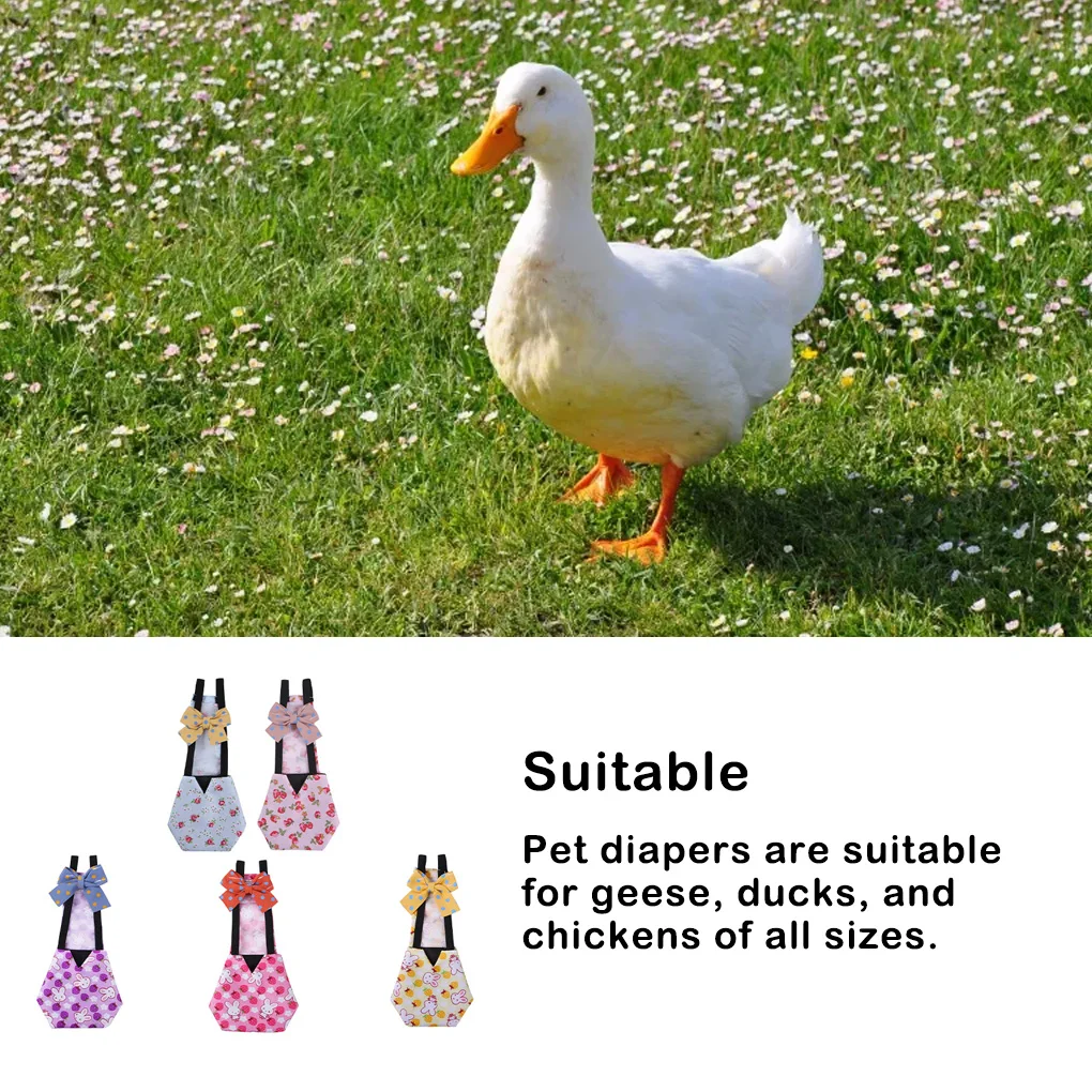 Printing Soft Duck Diapers Adjustable Lovely Chicken Diaper Poultry Supplies Clothes Pet Product Farm Accessories Purple L