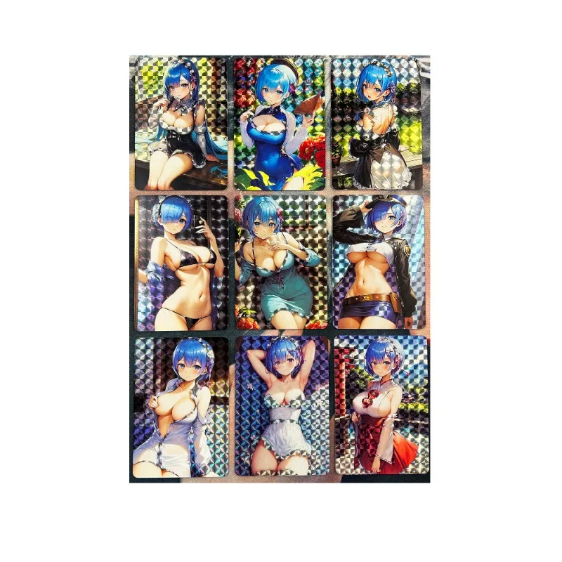 9pcs/set Anime Collection Cards Cute Kawaii ACG Re 0 Rem Refraction Sexy Girls No.2 Toys Boutique Set Hobby Toy Cards Gifts