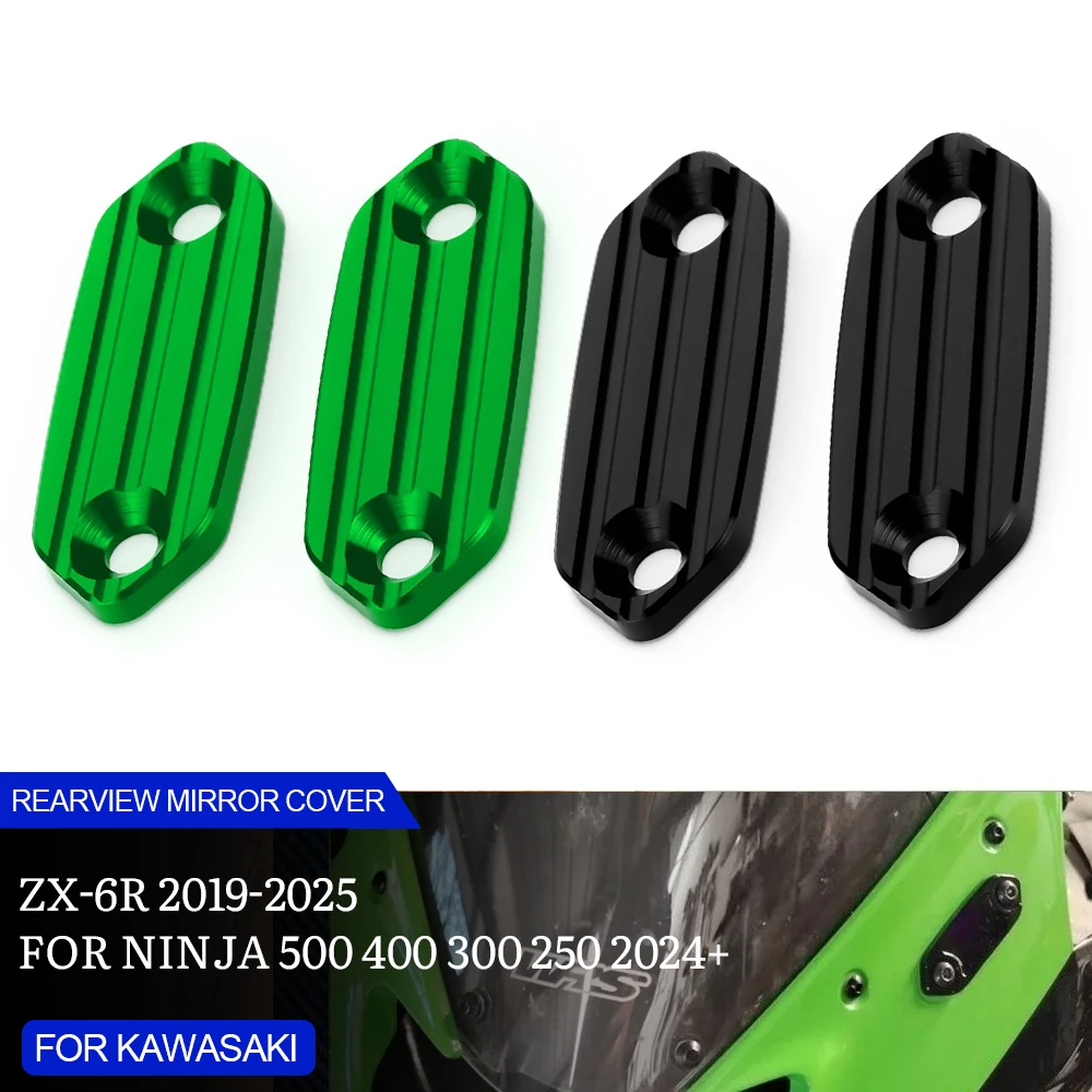 

Motorcycle CNC Rearview Mirrors Seat Decorative Cover Mirror Base Brackets For Kawasaki ZX6R Ninja 500 400 300 250 250SL 2024