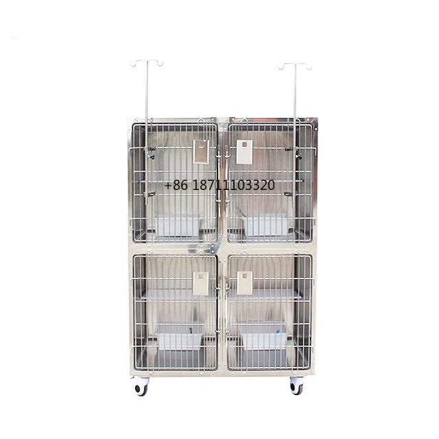 Quality Assurance Multi Story Compartments Design 304 Stainless Steel Cat Cage Veterinary Crate