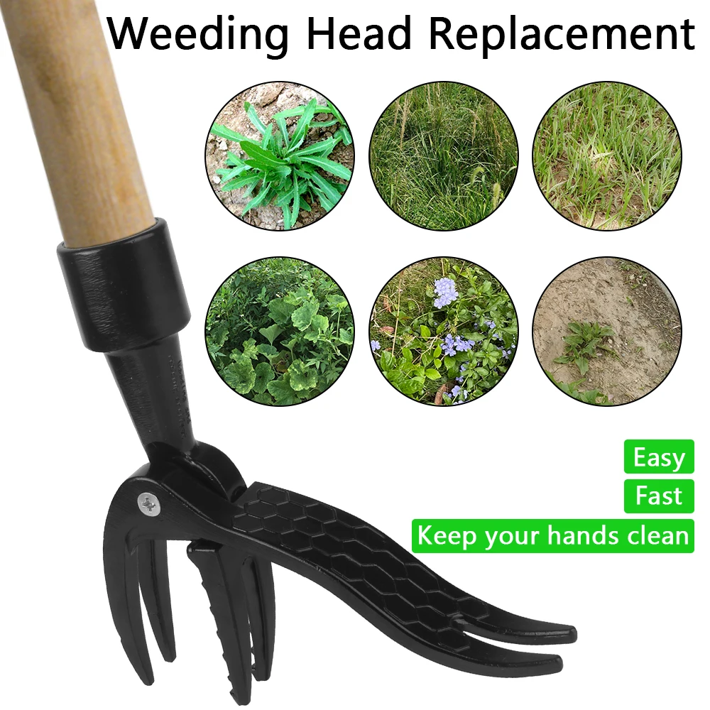 Black Root Remover Stand Up Weeding tool Gardening Weeding Head Replacement Digging Weeder Claw Foot Pedal Weed Puller