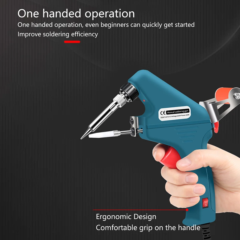 Electric Soldering Iron Guns Automatic Tin Feeding Hand-held Welding Machine EU 220V 60W Repair Tools Electric Internal Heating