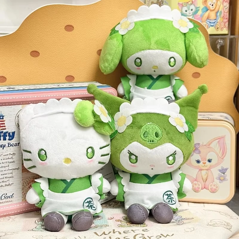 Hello Kitty Matcha Maid Creative Kimono Plush Keychain Cartoon Black Beauty Cinnamon Music My Melody Doll Bag Pendant Gift