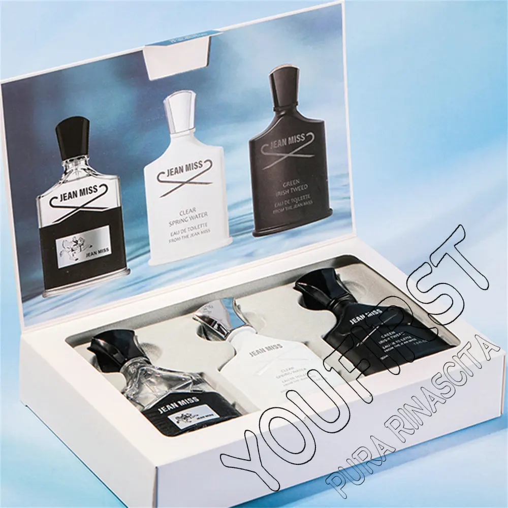 Coffret cadeau de parfum naturel frais pour homme, ensemble de 3 pièces, nouilles au parfum de Cologne durable, Umy Mdouble Skie Charming Man, zones Bres Originales, 90ml