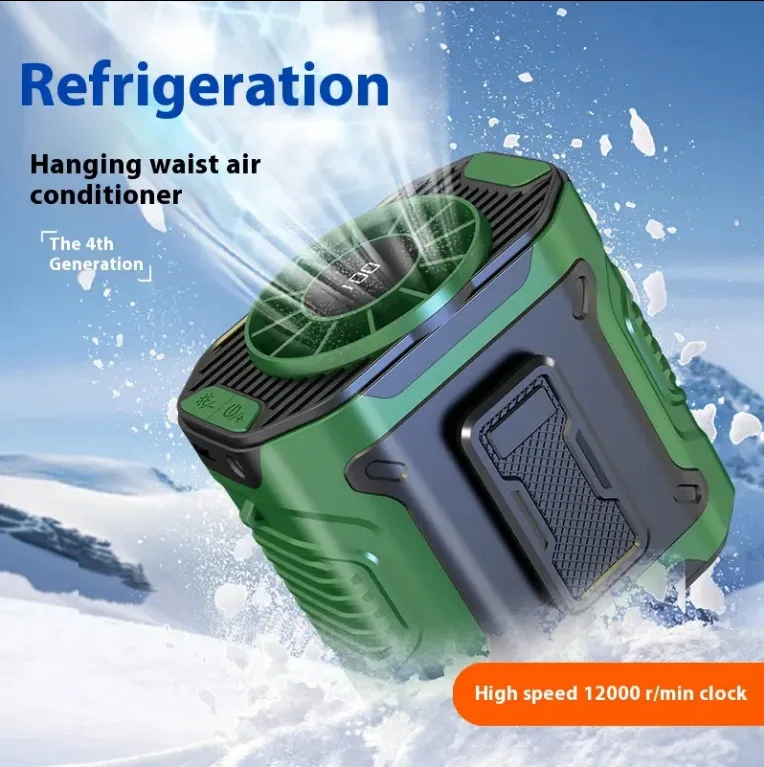 3600mAh Portable Waist Fan Clip On Belt, Max 24H Cooling,10 Speeds 12000RPM,Rechargeable Hands-free Personal Wearable Neck Fan W