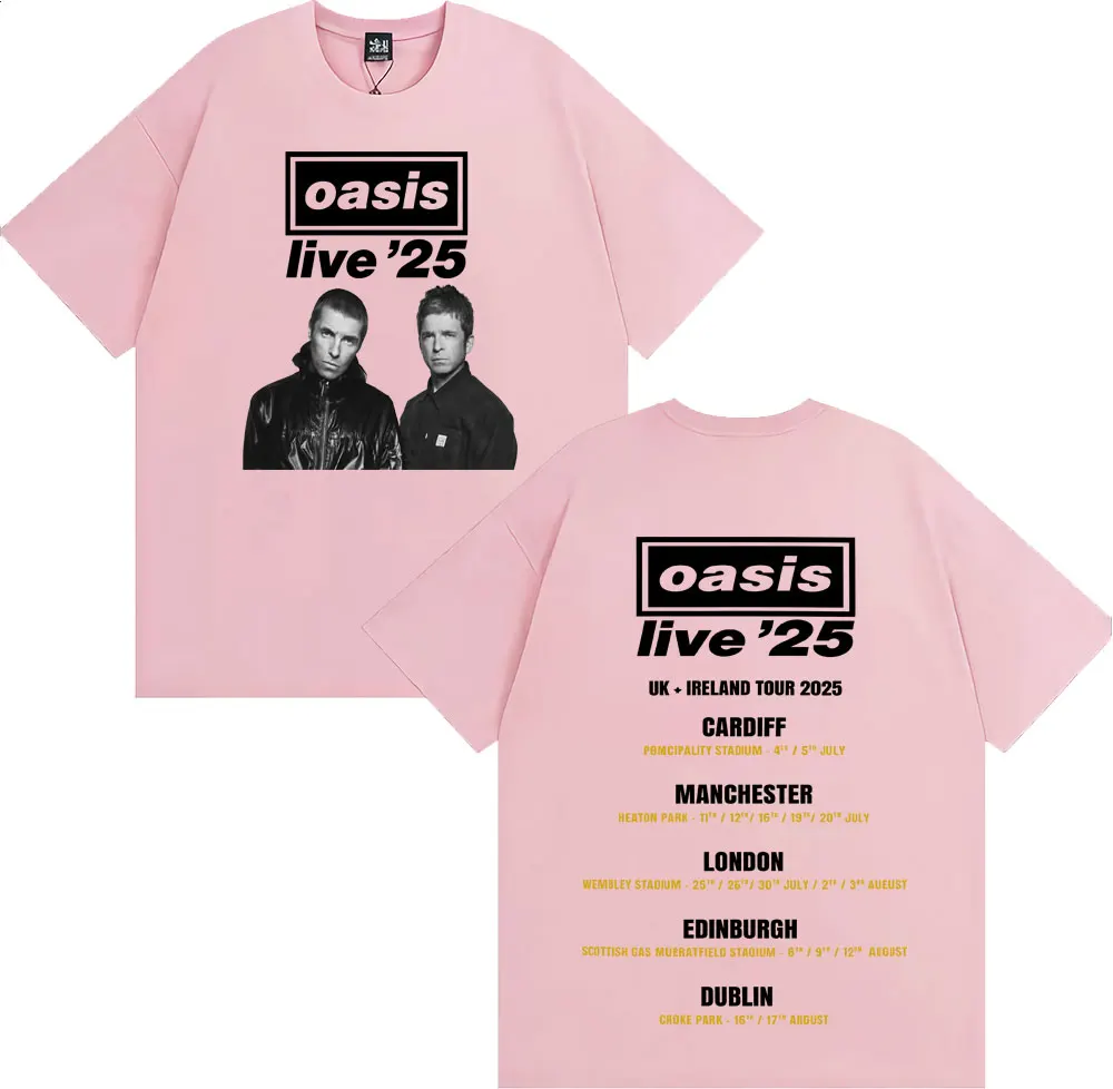Rock Band O-Oasis Live '25 UK & Ireland Tour 2025 Printed T-shirt