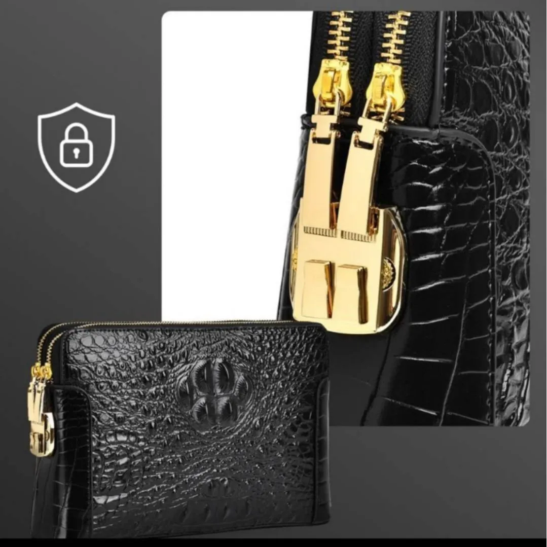 Men's Handbag Anti theft Handbag New Crocodile Pattern Large Capacity Business Leisure Bag sacoches hommes bolsos para hombre