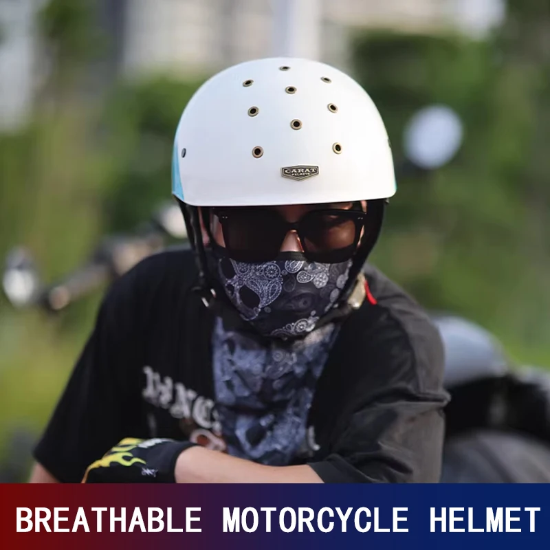 

Retro helmet men's motorcycle motorcycle four seasons universal personality cruise pedal helmet summer breathable half helmet fl