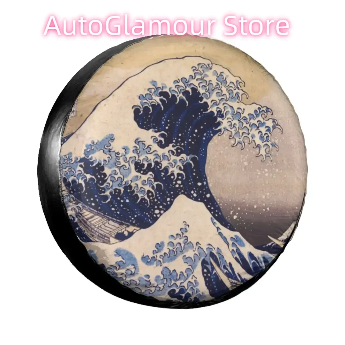 

Чехол для запасного колеса The Great Wave Off Kanagawa, сумка Katsushika Hokusai, чехлы на колеса для Jeep Honda 14 дюймов, 15 дюймов, 16 дюймов, 17 дюймов