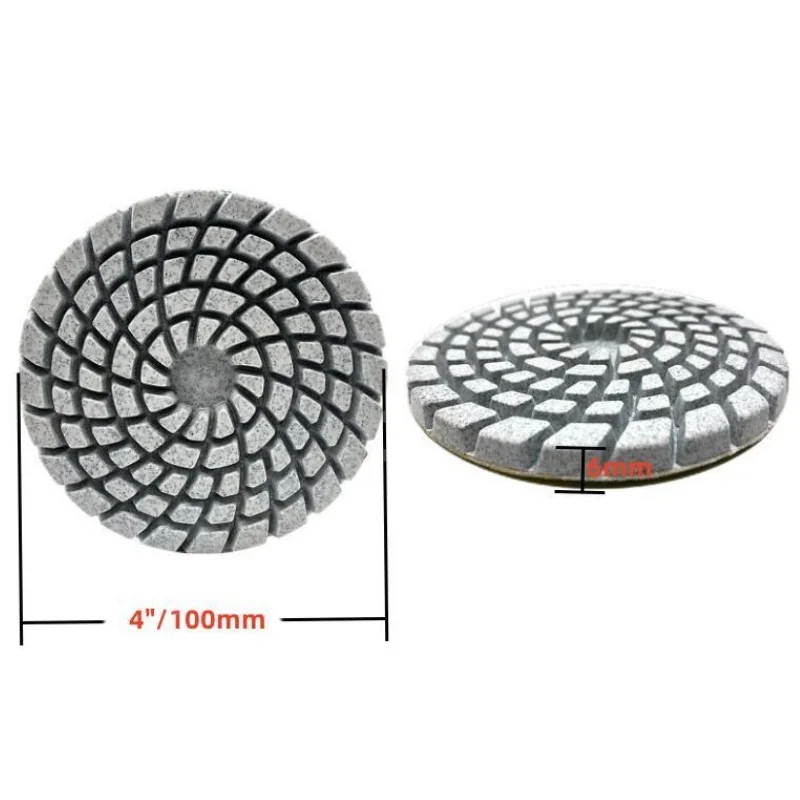 7PCS Super Sharp 4Inch Diamond Wet Polishing Pads For Concrete Floor Granite Marble Stone Thicknees 6mm Grinding Discs