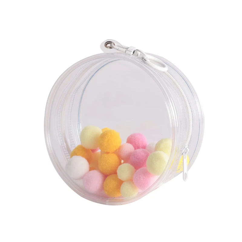 Pluche katoenen pop opbergtas sleutelhanger PVC transparante pop show organizer box cadeau